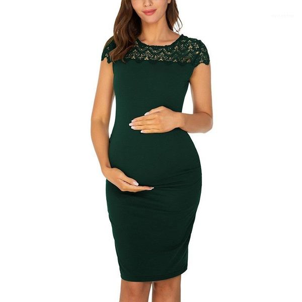 

maternity dresses 2021 womens elegant floral lace overlay half sleeve vestidos parties pregnant for po shoot dress1, White