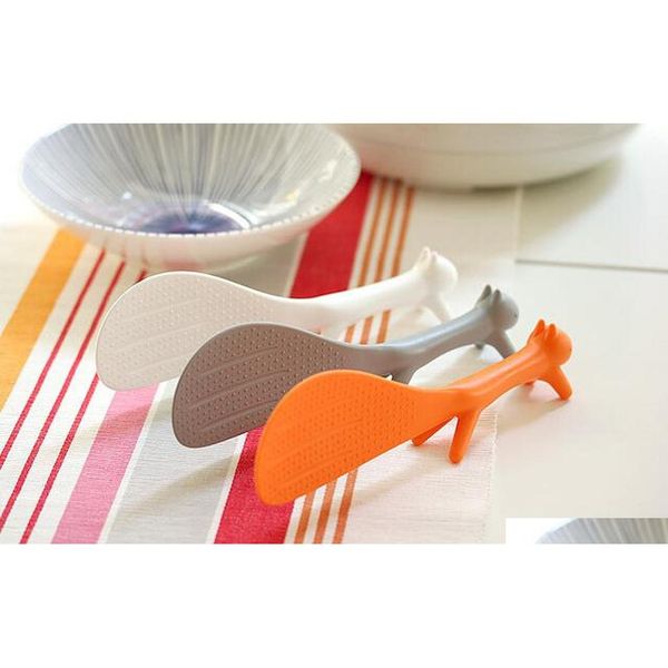 

fedex dhl 100pcs/lot cute plastic handle squirrel spoon vertical non-stick rice spoon cre jllbxj trustbde