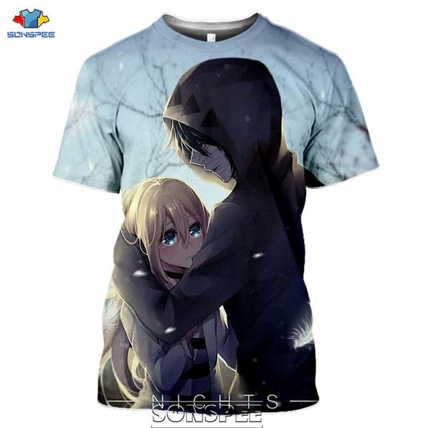 

japanese anime angels of death loose 3d print shirts plus size comics kawaii men clothing