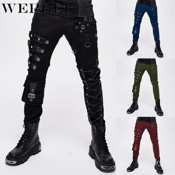 

wepbel women fashion punk pencil pants women trousers gothic clothing with metal decoration rock zipper pants1, Black