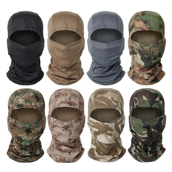 

tactical camouflage balaclava full face mask cs wargame army hunting cycling sports helmet liner cap cp scarf1, Black