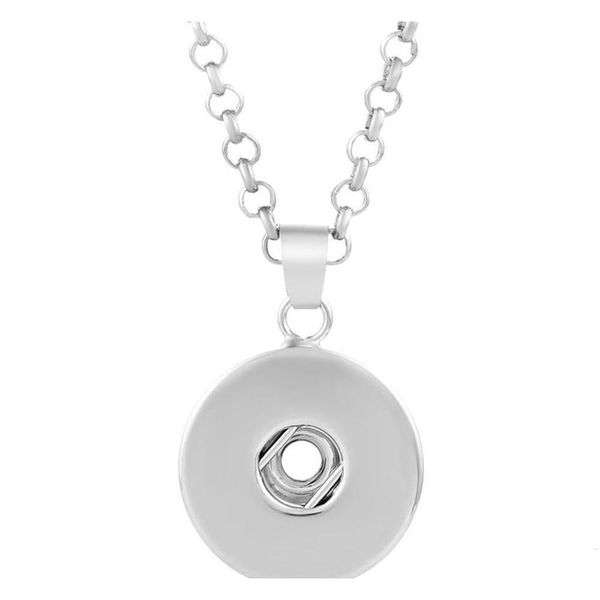 

new snap jewelry 20 pcs snap button pendant necklace for 18mm ginger snap diy gifts for women c0tnw, Silver