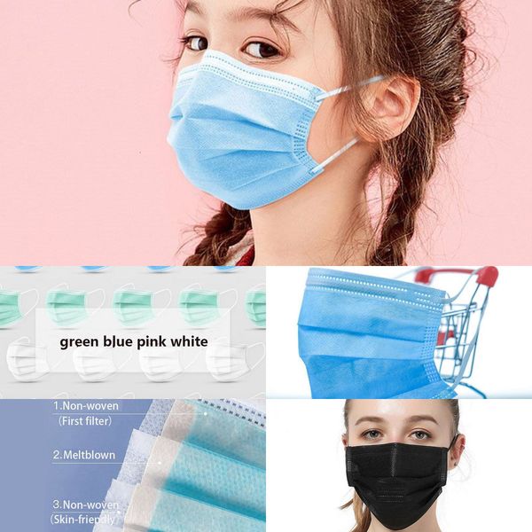 

kids masks colorful mask face disposable masks 3 layer balck dust mouth masks cover kcnt k8wz