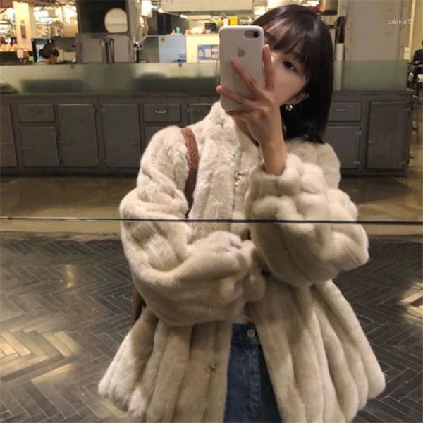 

2020 winter fashion women fur coat winter women stand collar warm loose thick coat jacket chic y691, Black