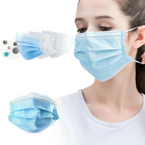 

50/100pcs disposable 3-ply non-woven mask elastic mouth real soft breathable hygiene safety face masks