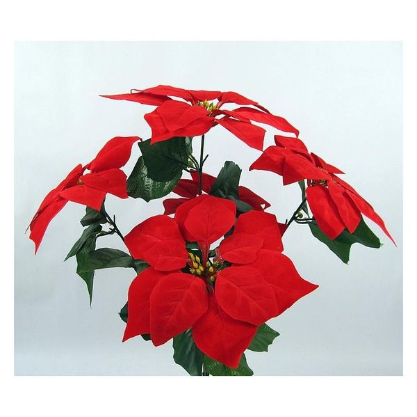 

5 forks 50cm high christmas artificial simulation silk poinsettia red silk decorative christmas flowers home xm jllzdr lucky2005