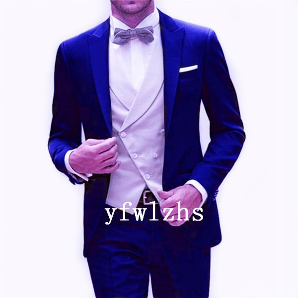 

classic one button handsome groomsmen peak lapel groom tuxedos men suits wedding/prom man blazer ( jacket+pants+vest+tie) w581, Black;gray