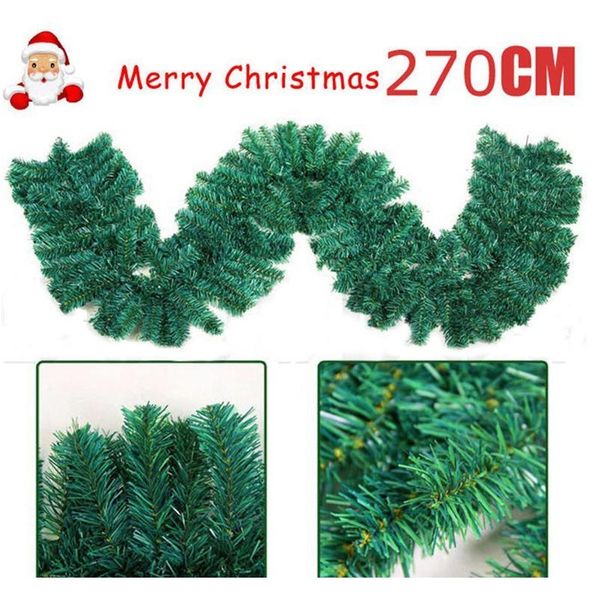 

new design 2 .7m (9ft )artificial green wreaths christmas garland fireplace wreath for xmas new year tree home p jllvyc bdebag