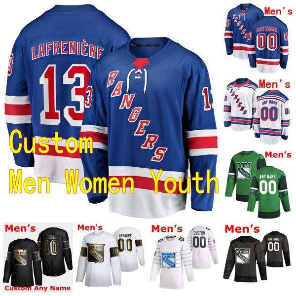 

2020 2021 new york rangers hockey 13 alexis lafreniere 2 braden schneider 3 jack johnson 16 kevin rooney 2 anthony bitetto custom stitched, Black;red