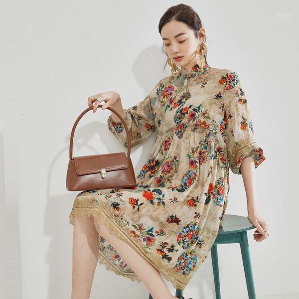 

crossmio crepe de chine silk dress women's new style in summer 20201, Black;gray