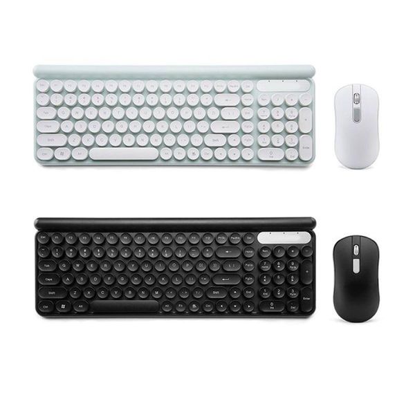 

wireless keyboard and mouse set battery powered silent computer keypad mouse