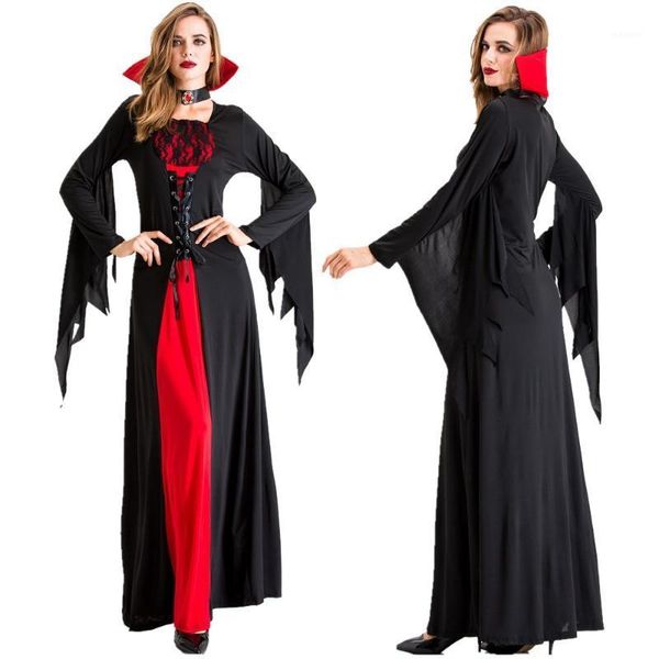 

new devil halloween cosplay costume retro court dress vampire sorcerer cosplay costume halloween carnival party1, Silver