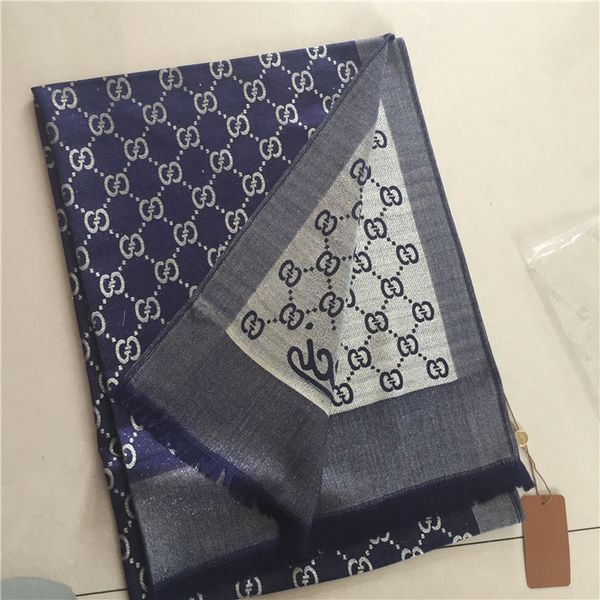 

wholesale brand cotton scarf fashion bright gold scarf long shawl 180x70cm, Blue;gray