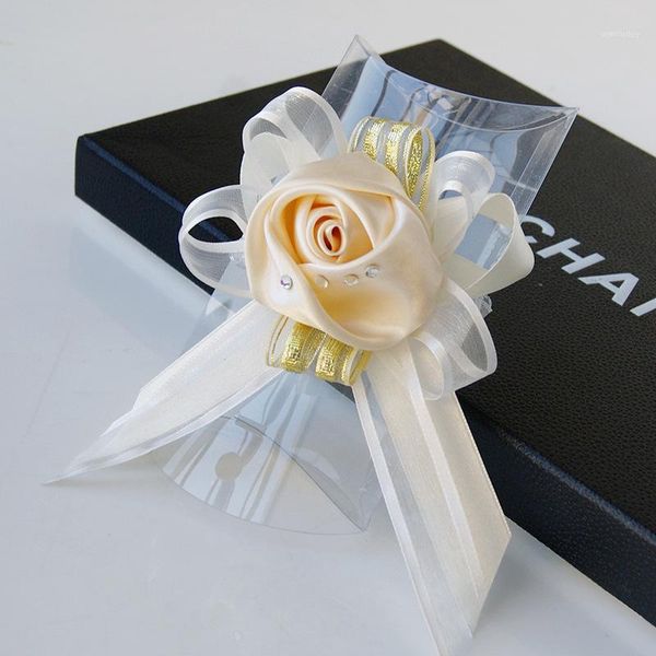 

gift wrap handmade ribbon rosebuds bride shou hua korean beautiful... our sisters bridesmaid friend mission wrist flower1