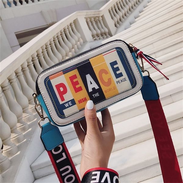 

fashion letters women shoulder bags designer wide strap crossbody messenger bag funny lady small flap harajuku female purse 2020