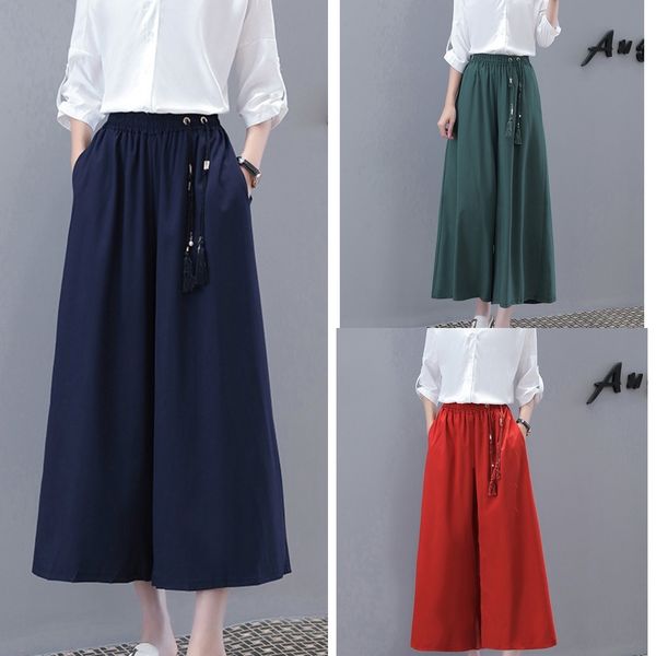 

iiafp large size women's clothing fat age western pants belly covering slimming and mm reducing suit for fat women wide leg pants wide, Gray
