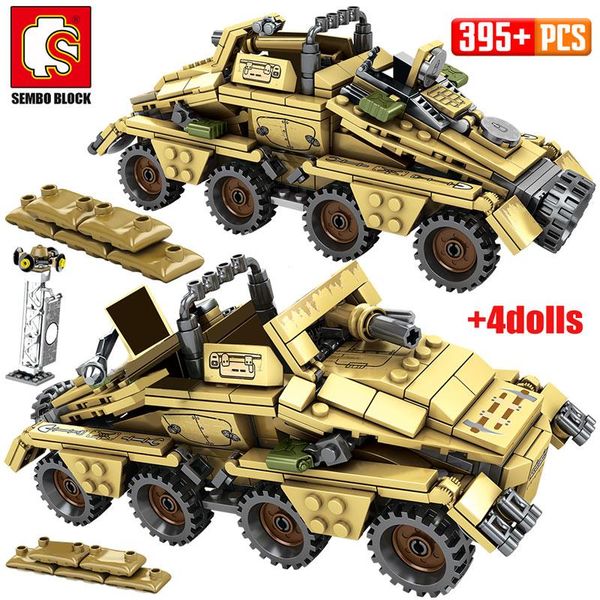

military bricks model for ww2 boys car armored sembo blocks tank trucks toys technic educational german building assault yxlxoa xhlove
