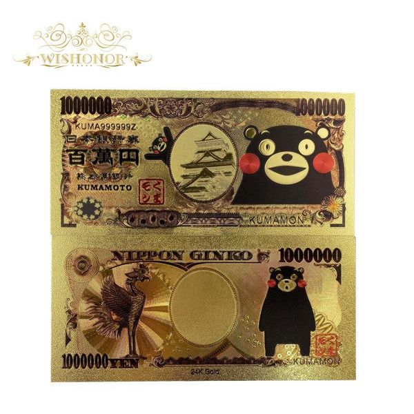 

10pcs lot nice kuma 999999 kumamon collectible japan 1000000 yen gold banknote for collection 10pcs lot nice sqcsnq pingtoy