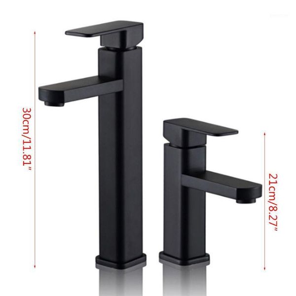 

bathroom black paint square basin faucet single handle washbasin mixer tap1