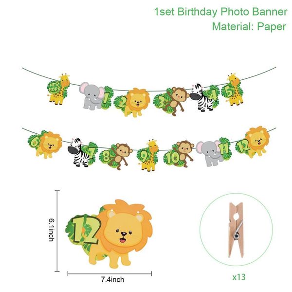 

fengrise фото животных баннер safari party джунгли slingers birthday party decoration детский день рождения баннер сафари бумага garland wmt