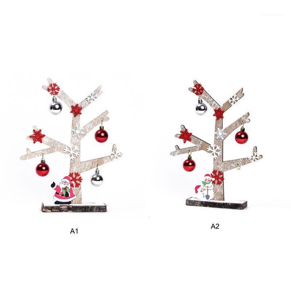 

mini wooden merry christmas tree decor pendants xmas tree ornaments with bell snowflake santa claus hanging decoratie1