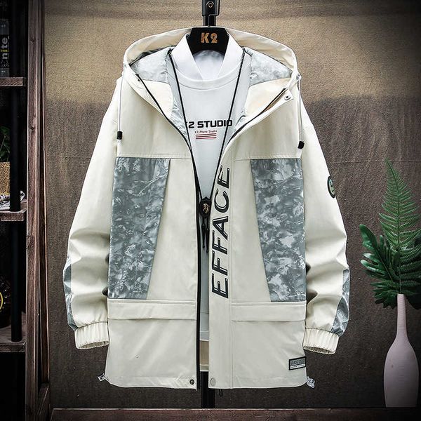 

2021 new hooded casual coat autumn korean men's work jacket loose trend top, Black;brown
