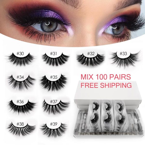 

wholesale 3d mink false eyelashes 20304050100 pairs fluffy wispy fake lashes natural long makeup eyelash extension in bulk bbyghd