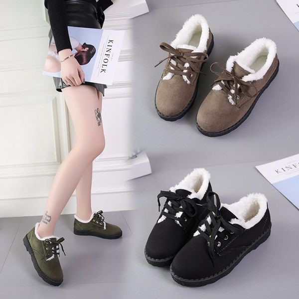 

снегоступы самка 2020 новых женщин обувь корейской версии the wild snow boots plus velvet теплый хлопок женщин, Black