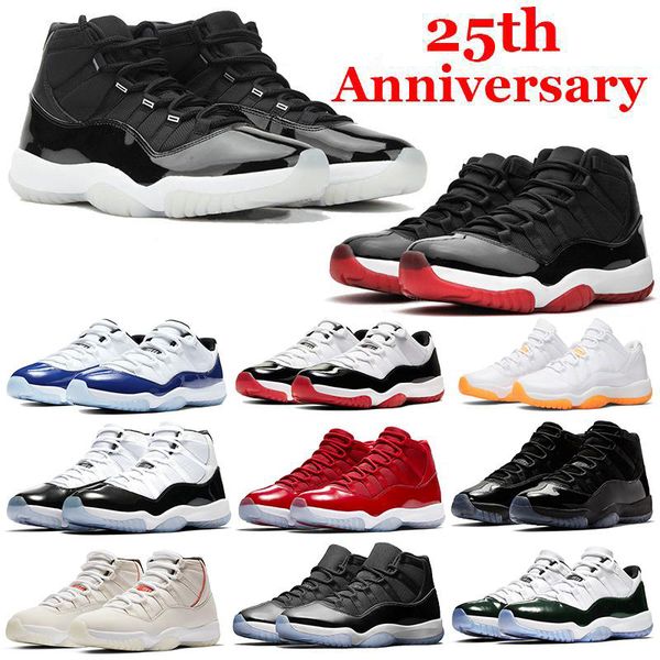 

11s 11 25th anniversary basketball shoes jumpman concord bred space jam low citrus white concord gamma blue heiress black sneaker trainers