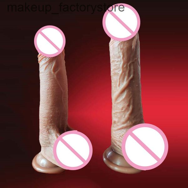 Massaggio Dildo realistico Ventosa Pene Falli morbidi Masturbazione femminile Sex Shop Pene in silicone per giocattoli del sesso anale per donne Giochi per adulti