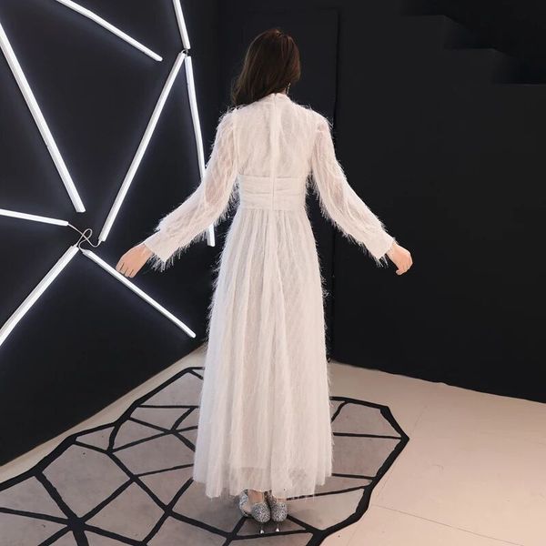 

2021 new grand sleeve sleeves long sleeved feast clothes up to soiree robe ground is longest gauge world. 2613 evening, Black;red