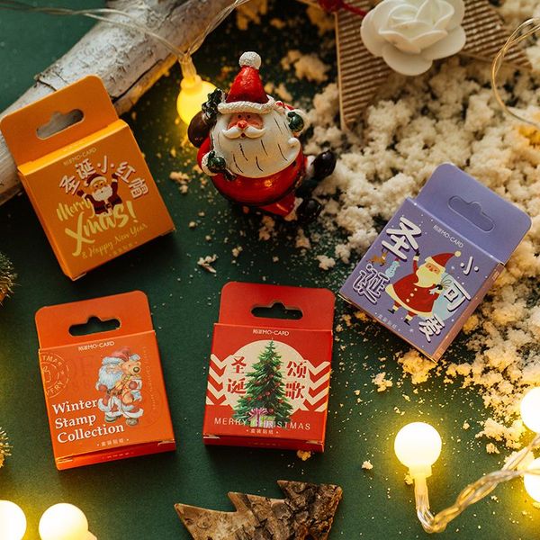 

рождественские наклейки 45pcs kawaii мультфильм декоративные скрапбукинг подарочные стикере журнал канцелярские наклейки эстетическая bbynyp