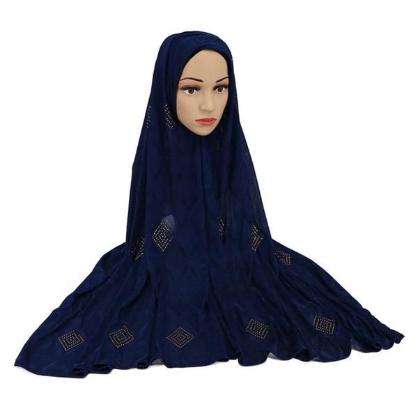

soft jersey scarf hijab checkered diamond crystal stone fashion women scarf hijab, Blue;gray