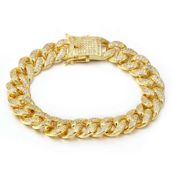 

link, chain hip hop street rock bustdown bracelet gold plate fashion bracelets ab123, Black