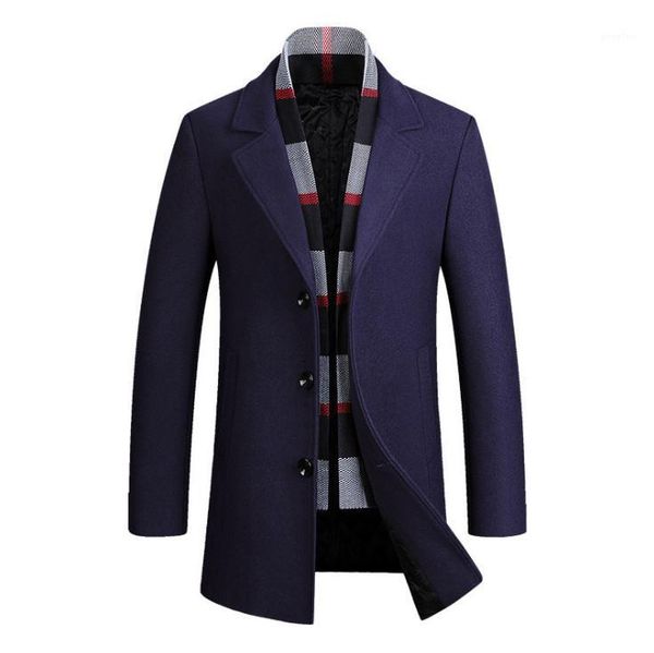 

new winter wool jacket men wool coat slim fit jackets mens casual warm outerwear jacket m-4xl size1, Black