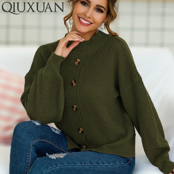 

qiuxuan buttons long sleeve pullover knitted women sweaters ladies pullovers 2019 autumn winter casual female christmas jumper1, White;black
