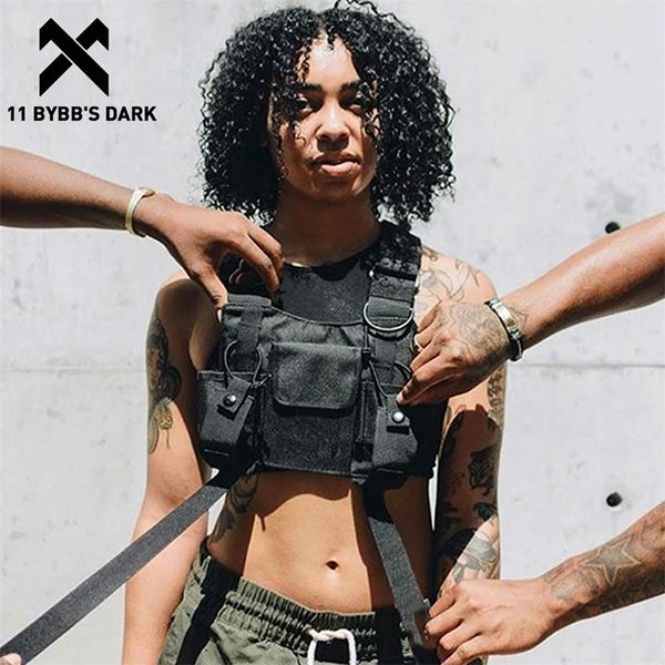 

11 bybb's dark hip hop streetwear men tactical shoulder bags chest rig bag male functional waist pack adjustable pockets t200521