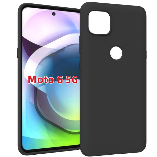 

black non-slip matte soft shockproof tpu gel case for moto g 5g 2020