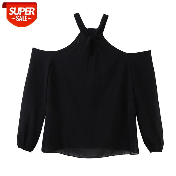 

women's cold shoulder solid casual loose long sleeve loose casual #vs3n, White