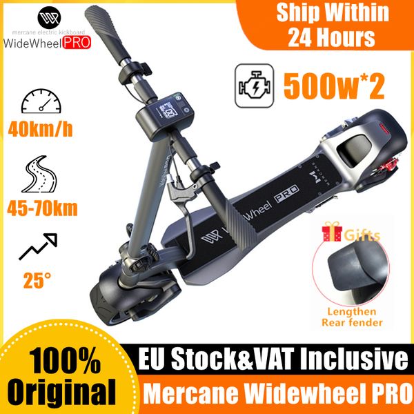 AB Stok Mercane WideWheel Pro Akıllı Elektrikli Scooter 48V 1000W Kickscooter Geniş Tekerlek Çift Motorlu Disk Fren Kaykay KDV Dahil