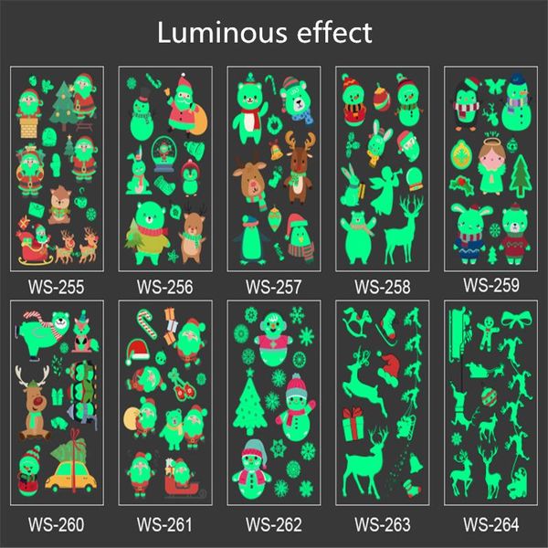 

christmas luminous waterproof tattoo sticker decor kids merry christmas decor for home 2021 new year gift navidad 2020 xmas deco