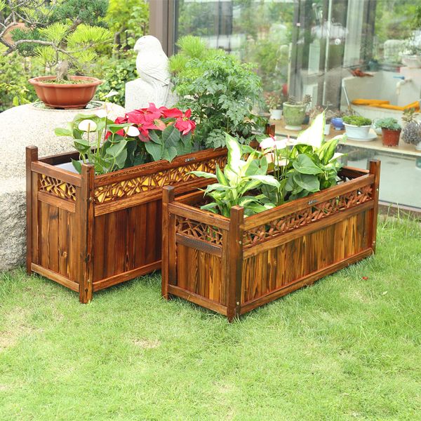 

garden decorations outdoor street wooden planter planter board