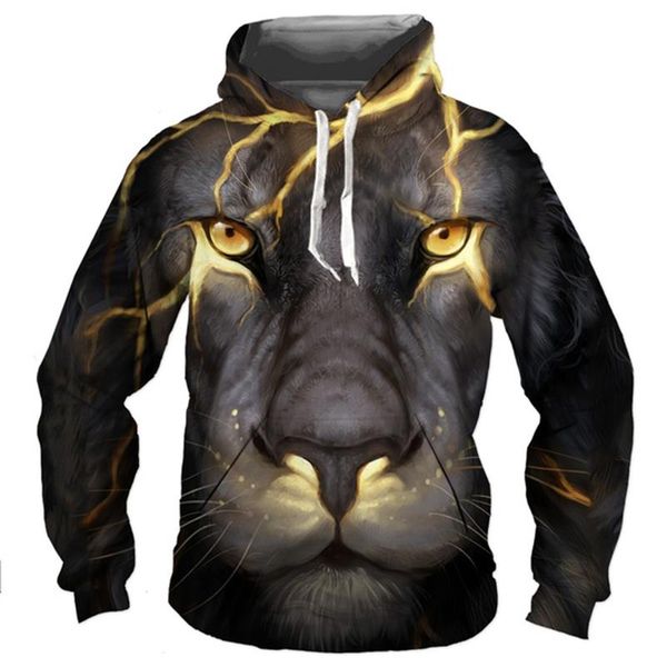 

2020 3d couple women hoodies size funny plus men sweatshirt clothing fashion hoodie tiger printed new lion animal pullovers mniwe, Black;white