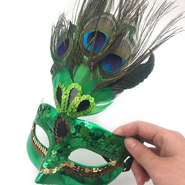 

перо павлина рождество masquerade handmade половина лица birthday party mask