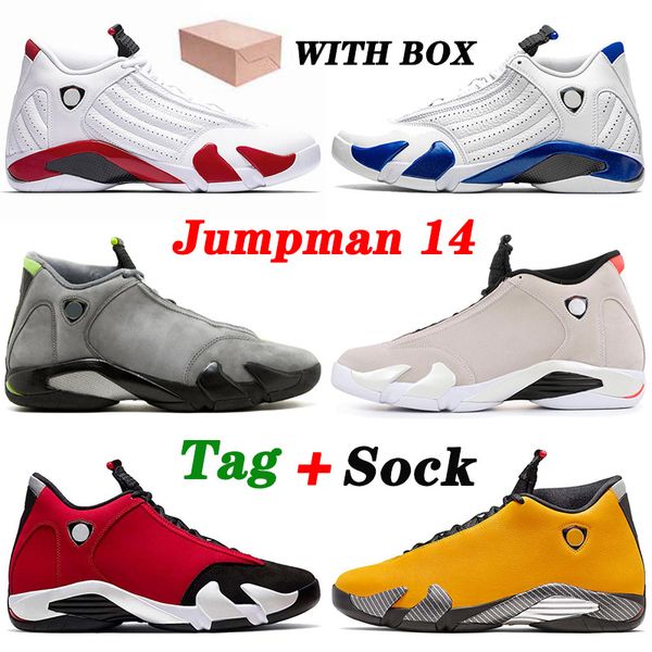 

2021 jumpman 14 14s xiv basketball shoes candy cane hyper royal retro men women spm black blue trainers with box 40-47, White;red