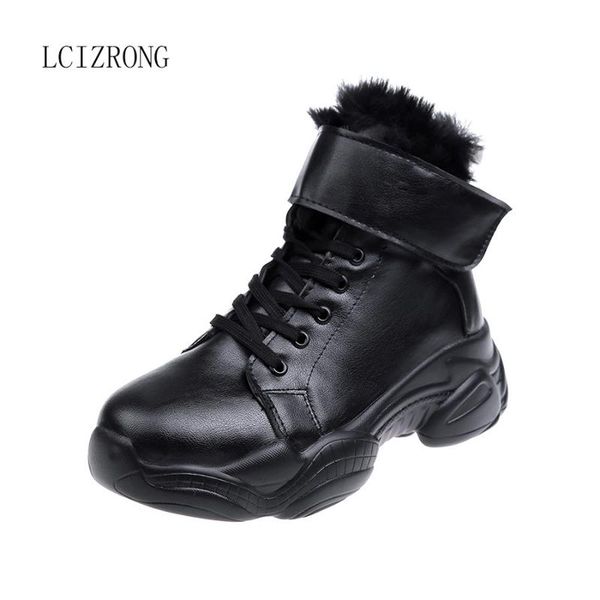 

snow boots 2020 new women's shoes winter plus velvet cotton shoes korean version of the wild high-ladies casual boots, Black