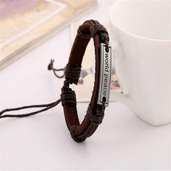 

eif dock vintage nameplate браслет для мужчин мир во всем мире кожаный rope цепи браслеты браслеты лучшие друзья pulseira jlljjk bdecoat, Golden;silver