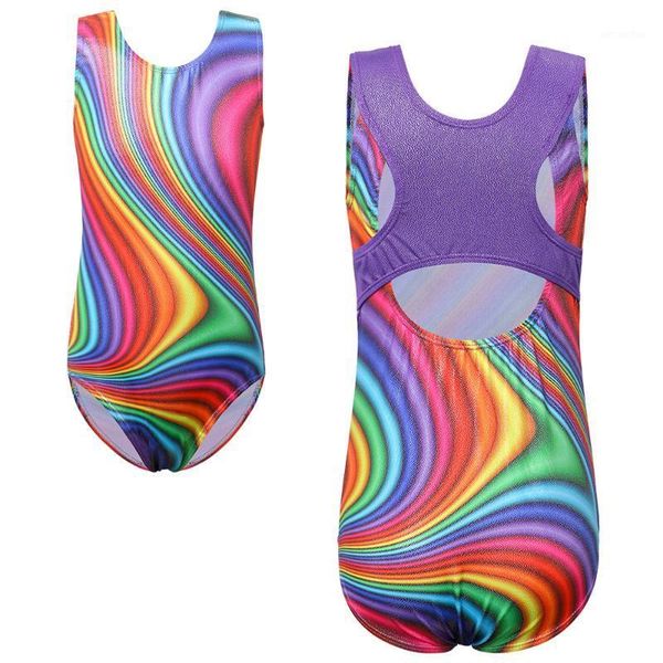 

baohulu toddler girls gymnastics leotard ballet leotard professional kids rainbow color dance wear practice bodysuit1, Black;red