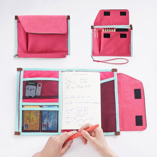 

travel journal document bag portable student file folder oxford waterproof briefcase notebook pen phone storage case accessories