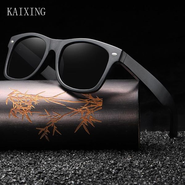 

kaixing handmade bamboo sunglasses women luxury black wooden legs uv400 polarized sun glasses for men zonnebril heren, White;black